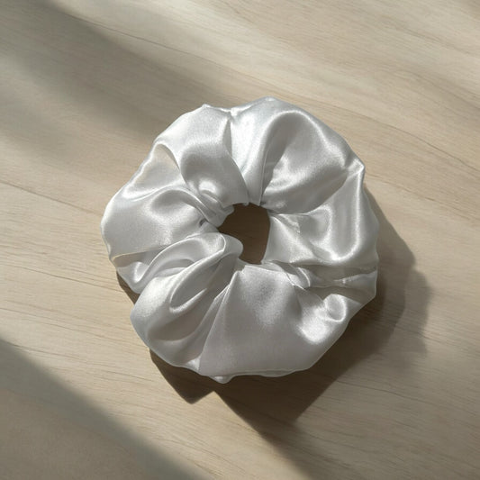 White Satin Scrunchie