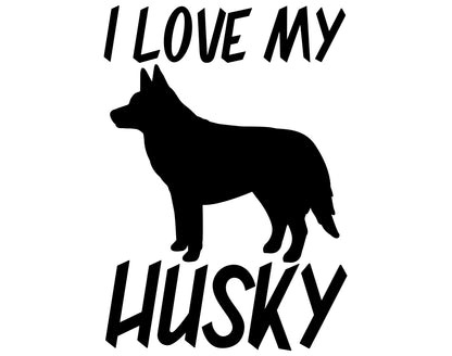 Husky Vinyl Decals (Various designs) - White